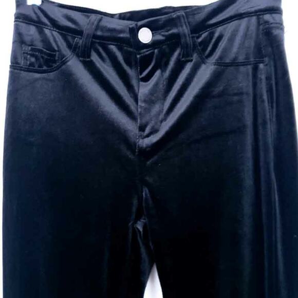 BlankNYC Black Velour Velvet Skinnies Pants Women Size 28 10" Rise - Picture 6 of 8